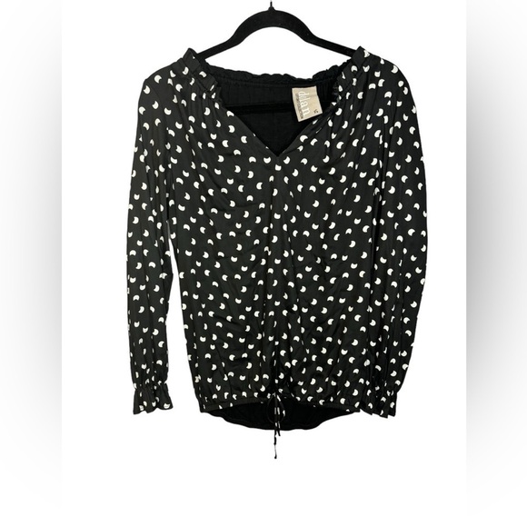 dolan Tops - Anthropologie Dolan Moon Print French Quarter Top Blouse Black Boho XS
